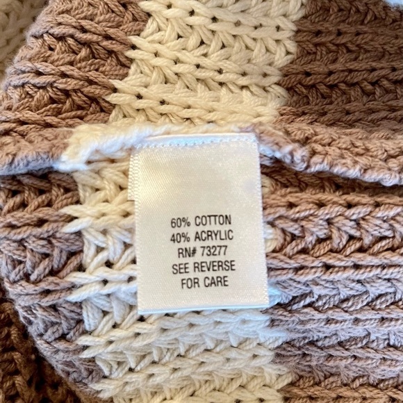 SONOMA, OVERSIZED CABLE KNIT, CARDIGAN SWEATER. WIDE, HORIZONTAL STRIPE. SIZE M - Picture 5 of 5
